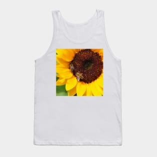 Vibrant Yellow Sunflower and Two Bees Tank Top